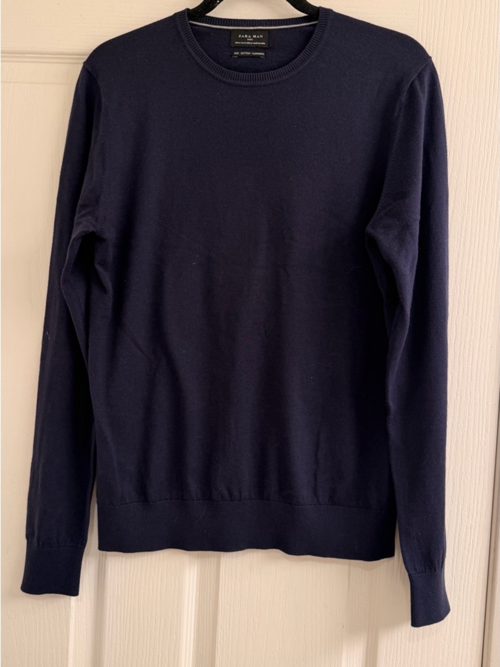 Zara Men's silk, cashmere, cotton Crewneck Sweater